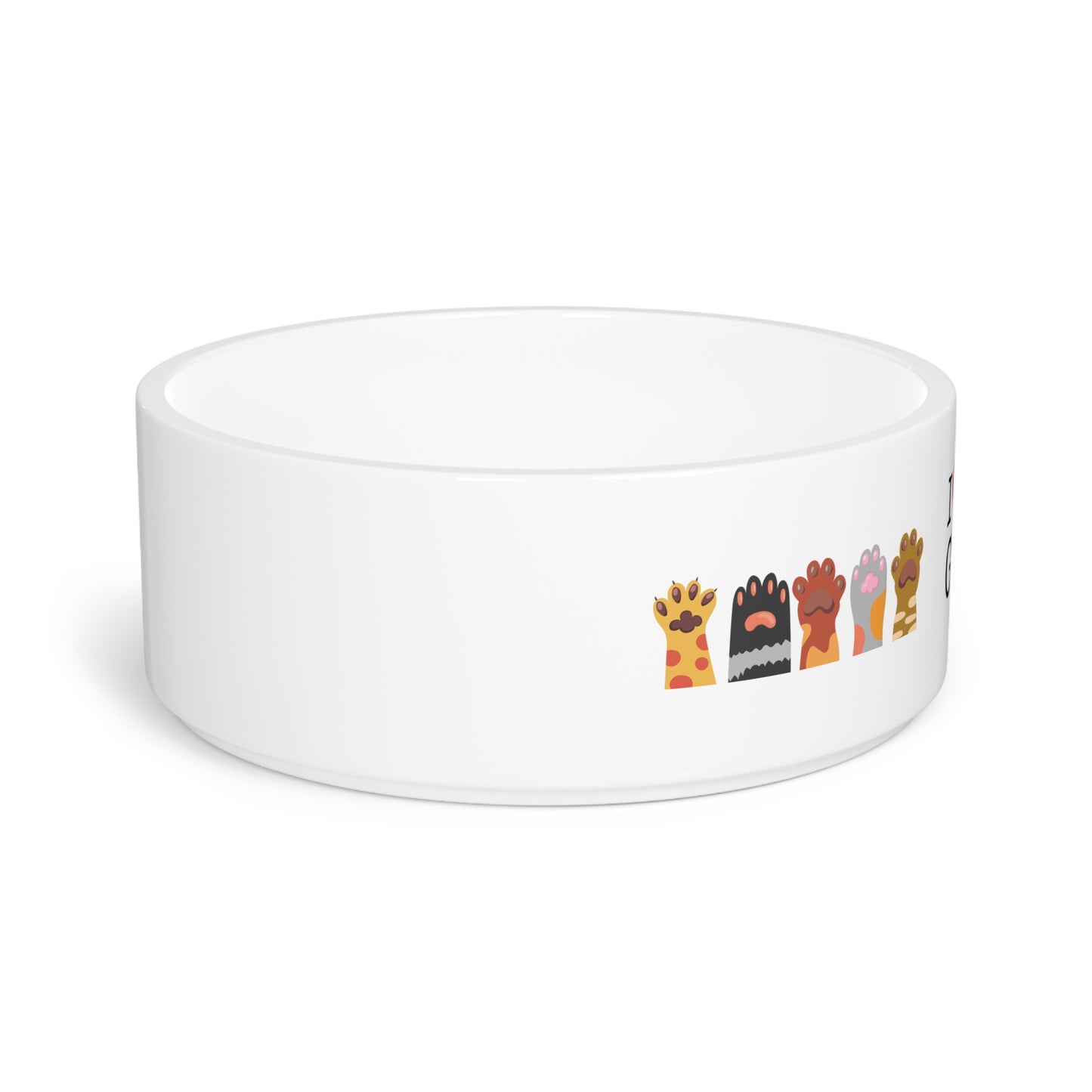 Cute Cat Lover Pet Bowl with Paw Prints, Personalized Pet Dish, Cat Food Bowl, Pet Lover Gift, Cat Accessories