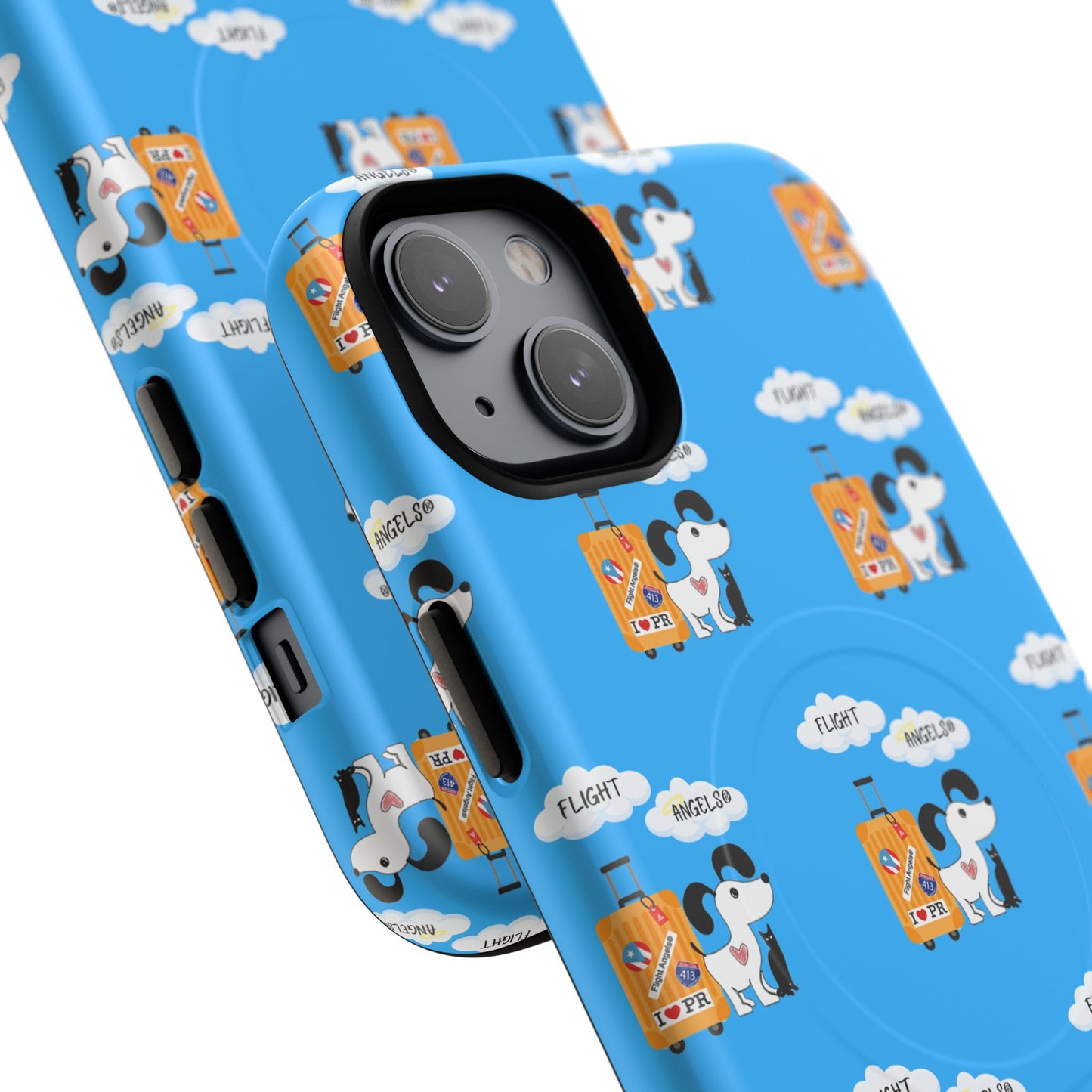 Cow & Cheese Magnetic Phone Case — Cute Blue Patterned Tough Case