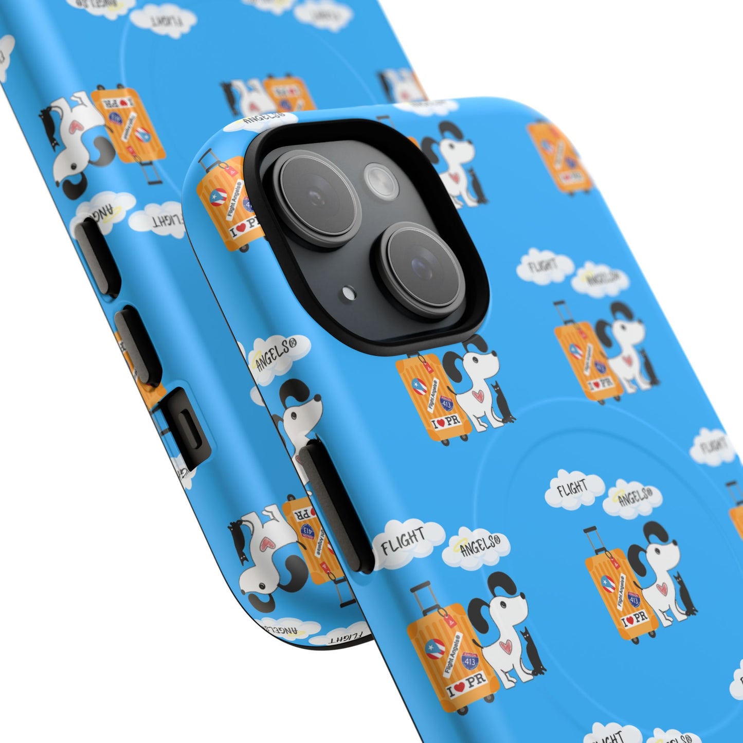 Cow & Cheese Magnetic Phone Case — Cute Blue Patterned Tough Case