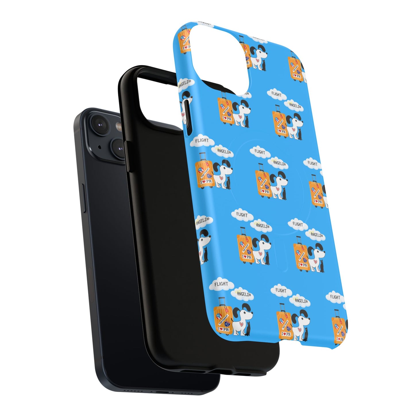 Cow & Cheese Magnetic Phone Case — Cute Blue Patterned Tough Case