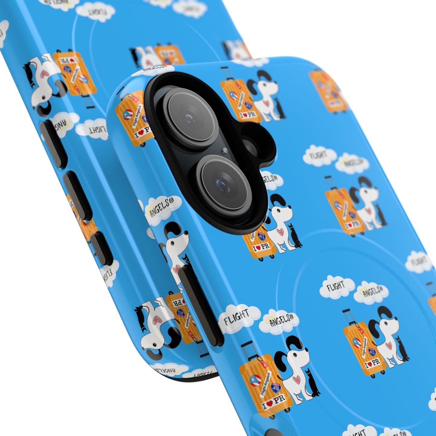 Cow & Cheese Magnetic Phone Case — Cute Blue Patterned Tough Case