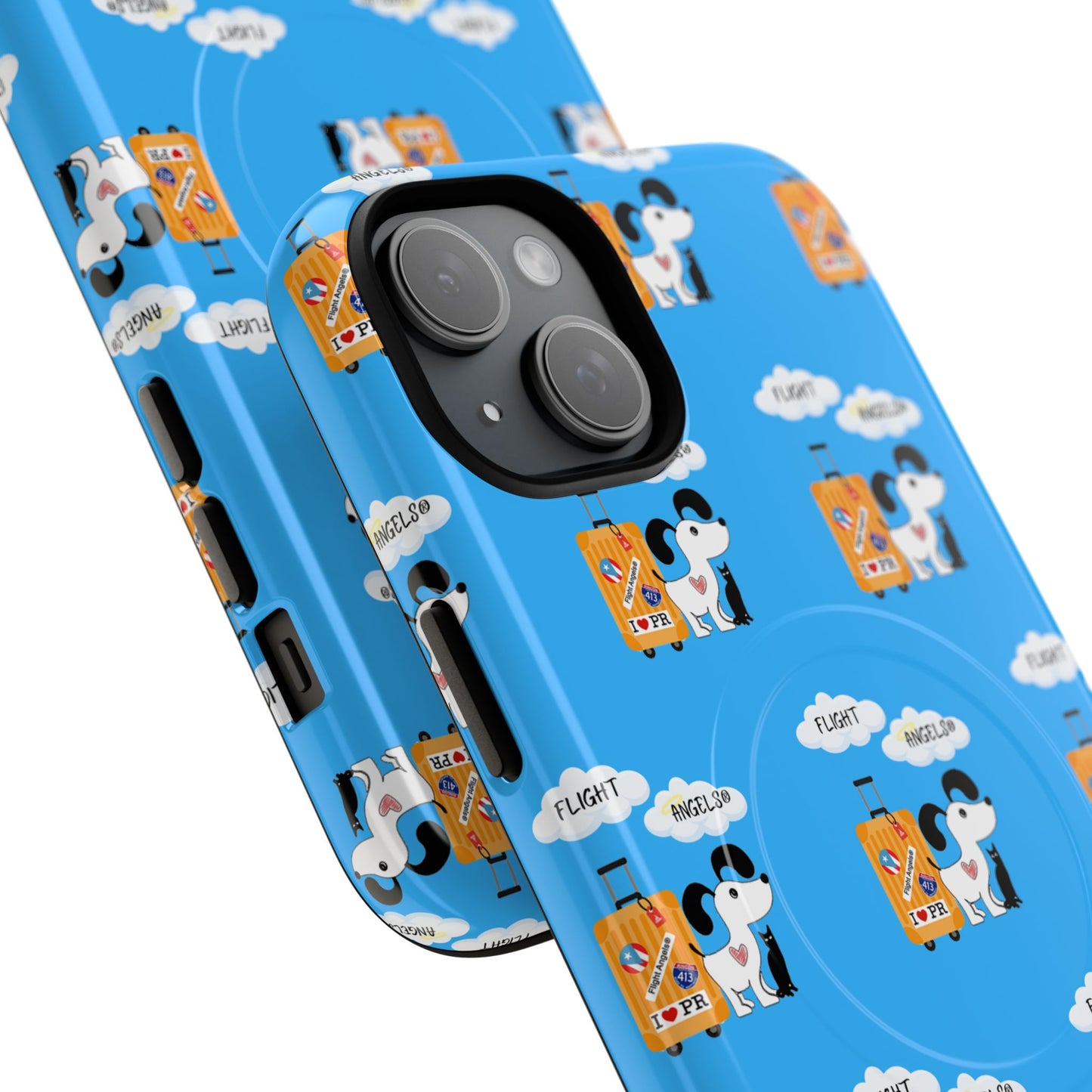 Cow & Cheese Magnetic Phone Case — Cute Blue Patterned Tough Case