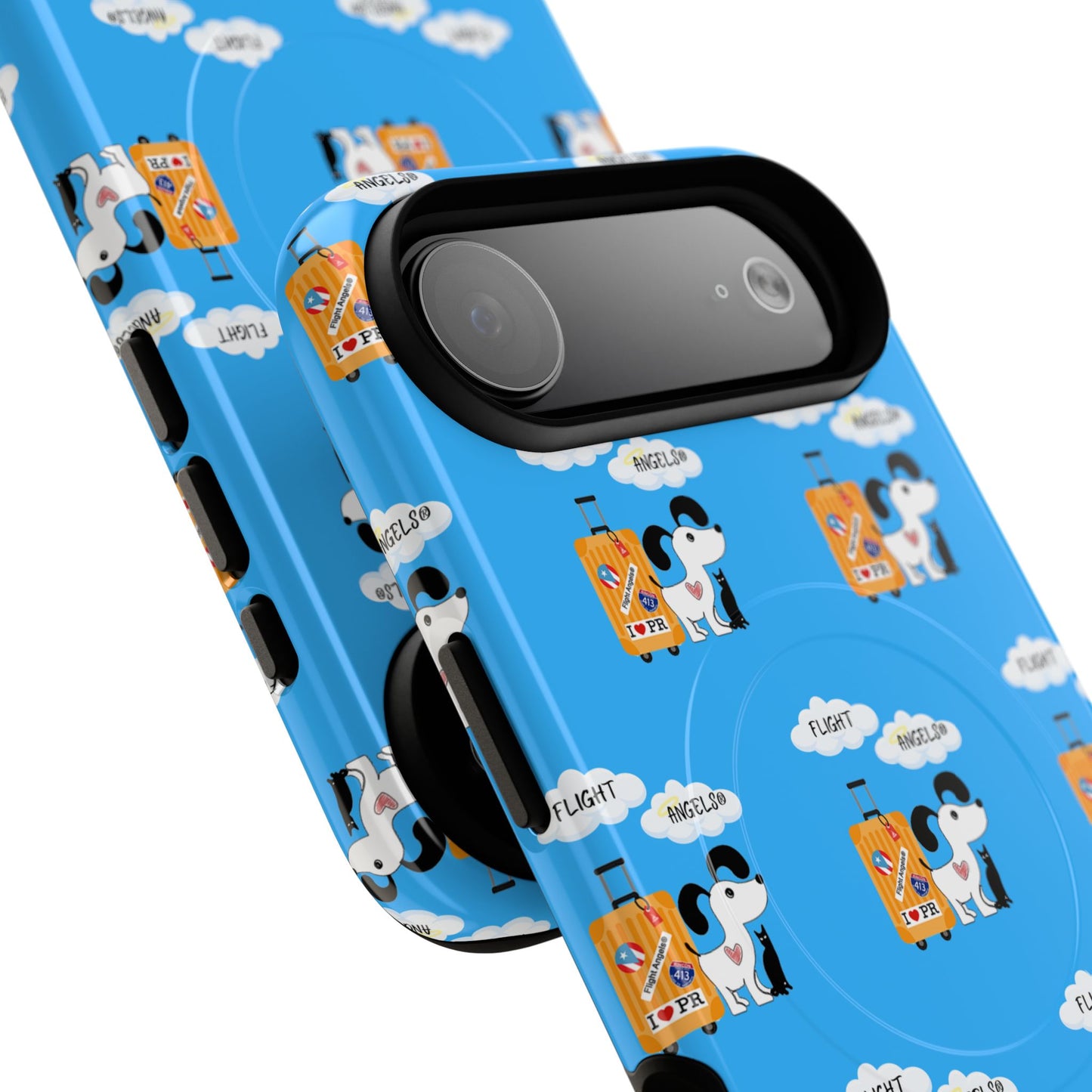 Cow & Cheese Magnetic Phone Case — Cute Blue Patterned Tough Case