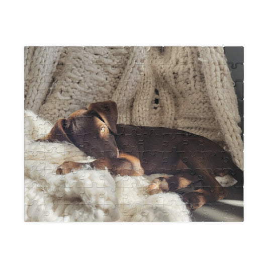 Cozy Puppy Nap Jigsaw Puzzle — Photo Puzzle (110/252/520/1014 pcs)