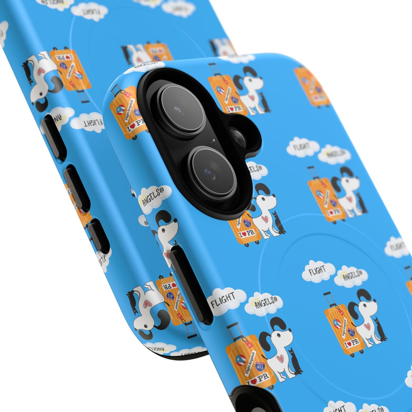 Cow & Cheese Magnetic Phone Case — Cute Blue Patterned Tough Case