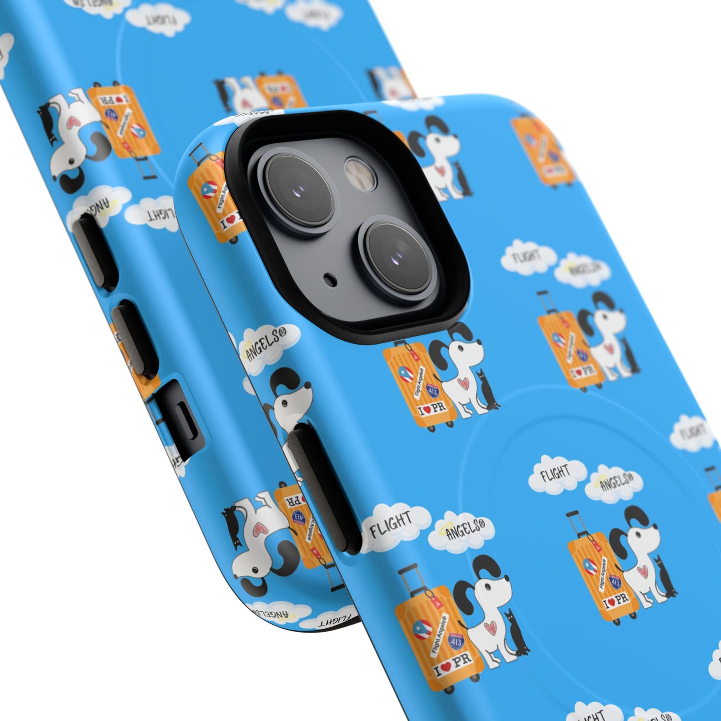 Cow & Cheese Magnetic Phone Case — Cute Blue Patterned Tough Case