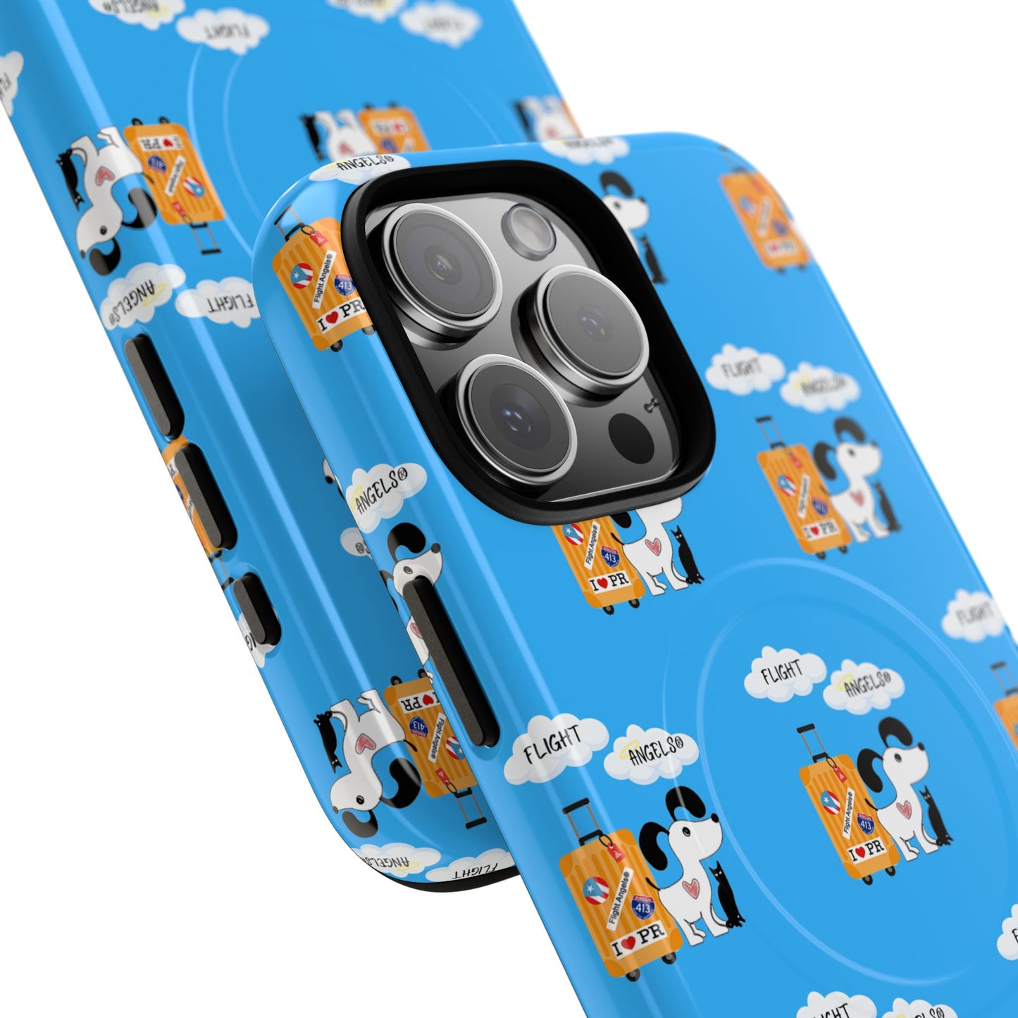Cow & Cheese Magnetic Phone Case — Cute Blue Patterned Tough Case