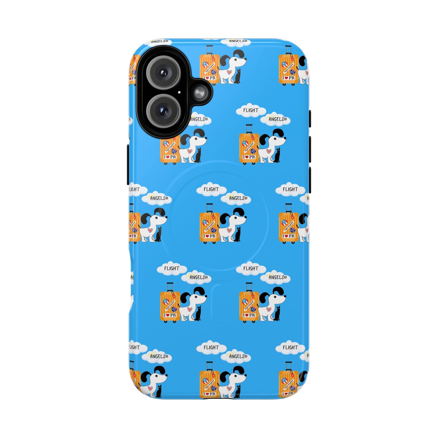 Cow & Cheese Magnetic Phone Case — Cute Blue Patterned Tough Case