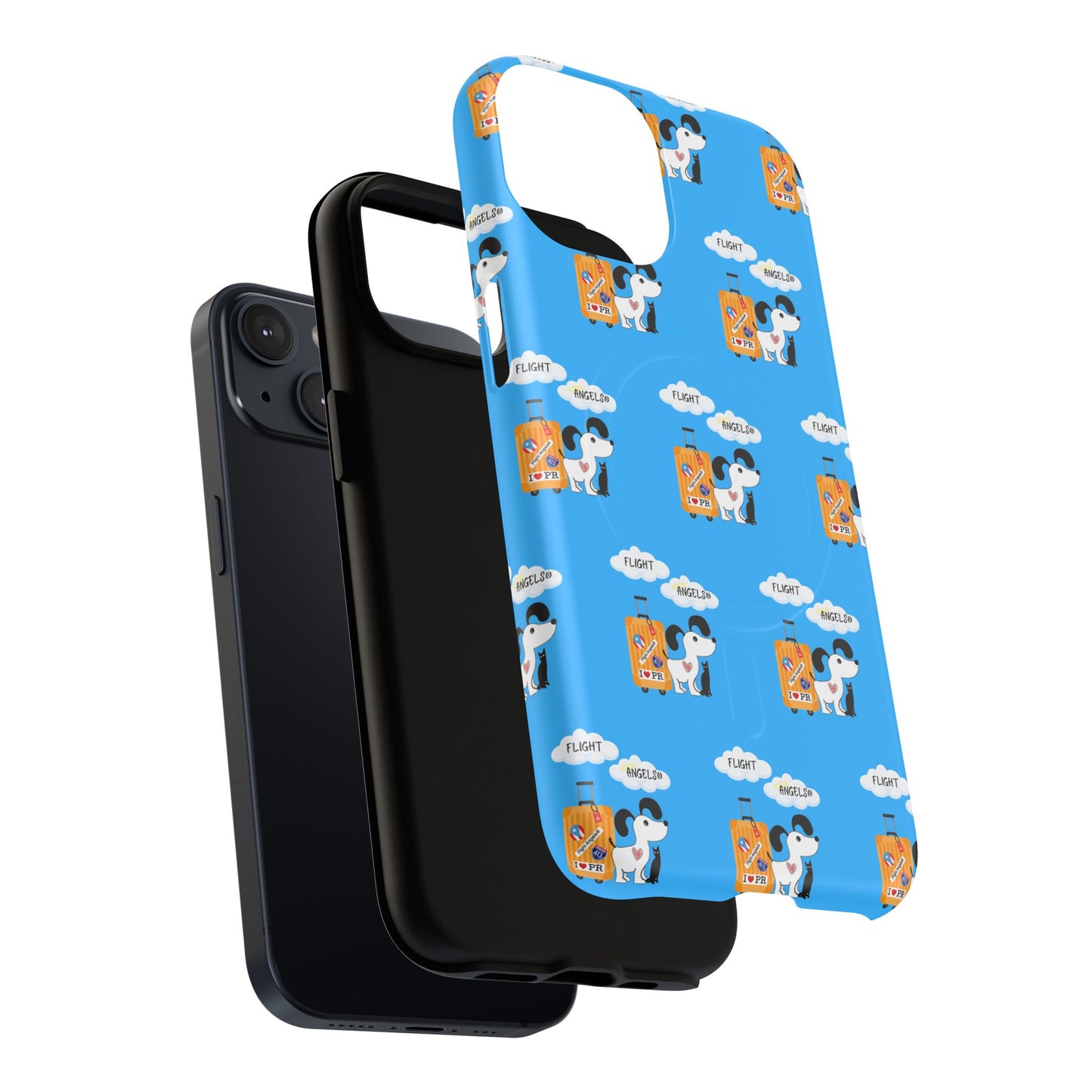 Cow & Cheese Magnetic Phone Case — Cute Blue Patterned Tough Case
