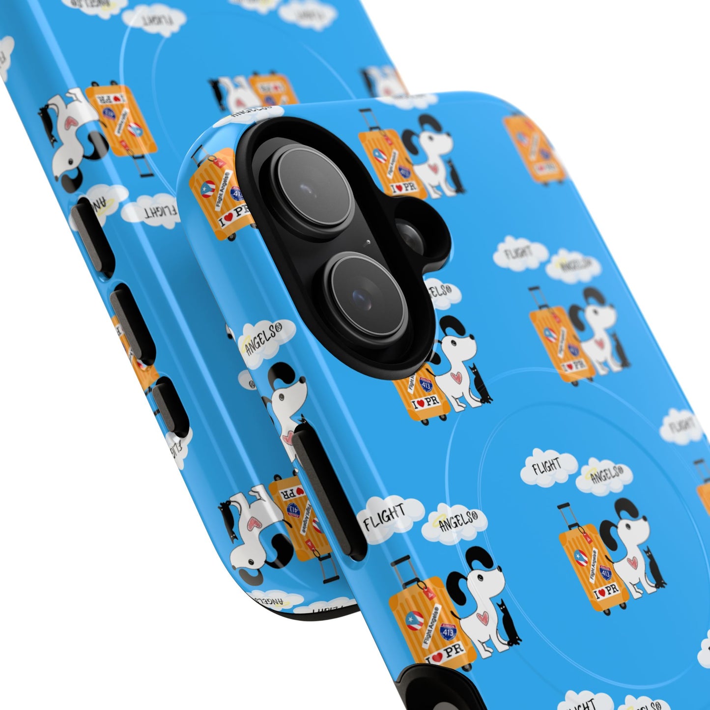Cow & Cheese Magnetic Phone Case — Cute Blue Patterned Tough Case