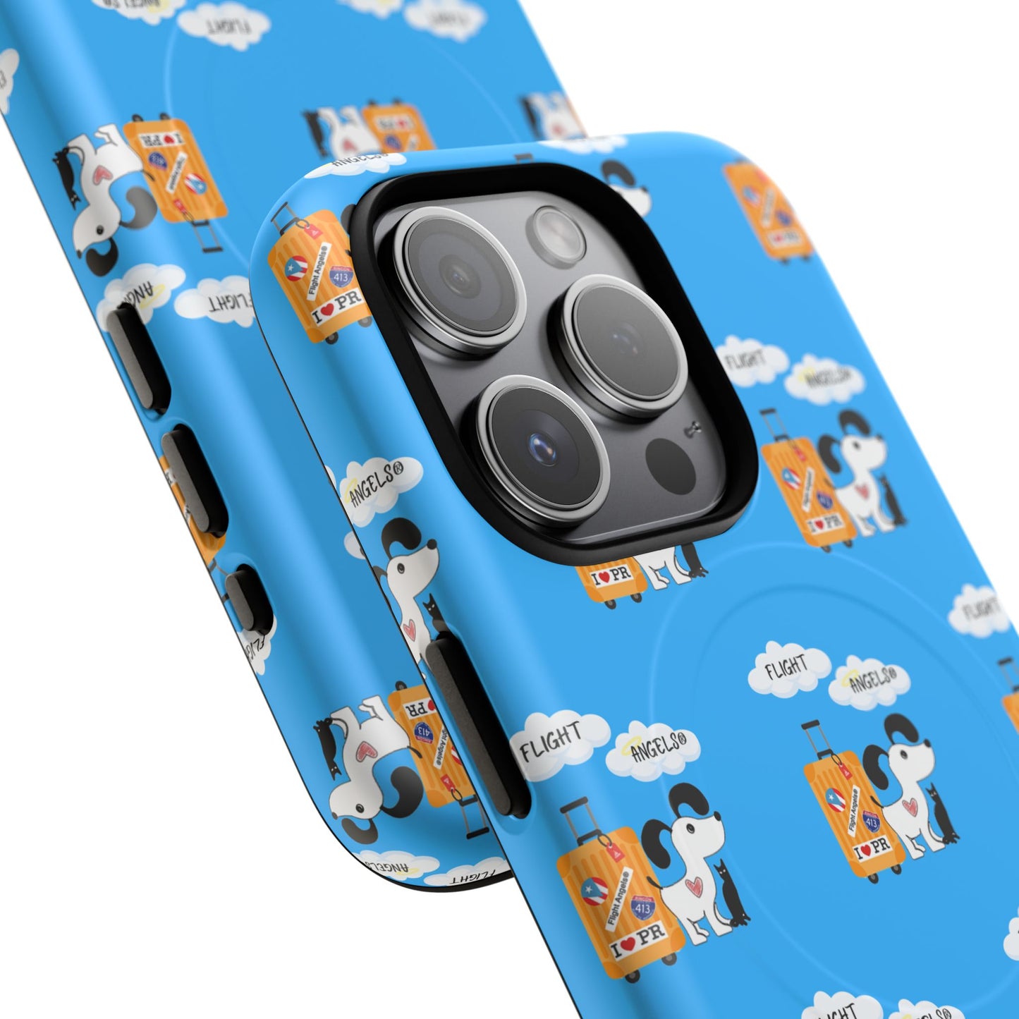 Cow & Cheese Magnetic Phone Case — Cute Blue Patterned Tough Case