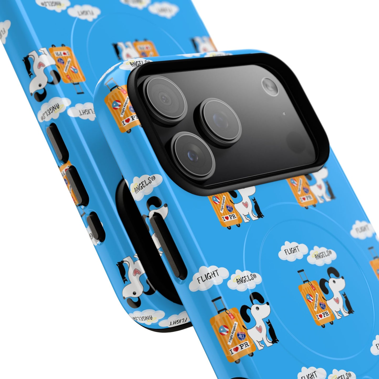 Cow & Cheese Magnetic Phone Case — Cute Blue Patterned Tough Case