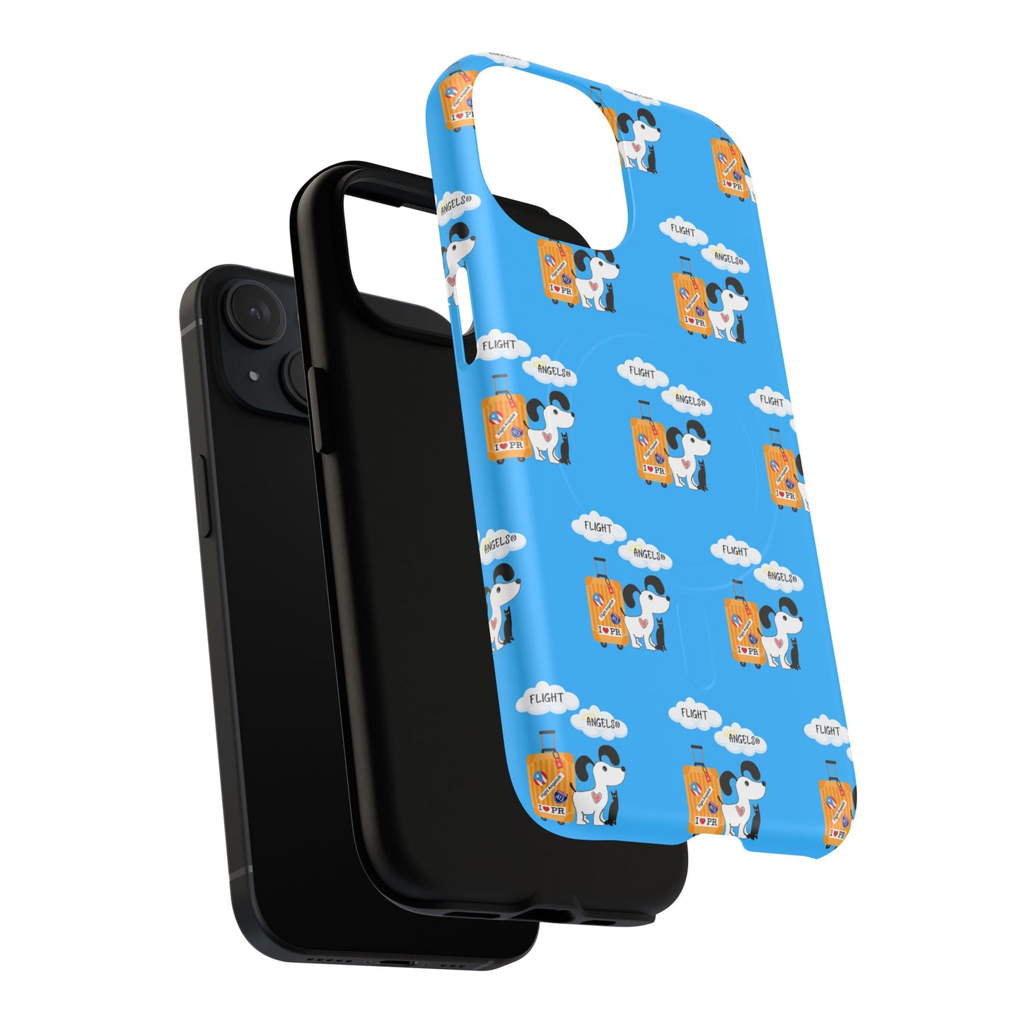 Cow & Cheese Magnetic Phone Case — Cute Blue Patterned Tough Case