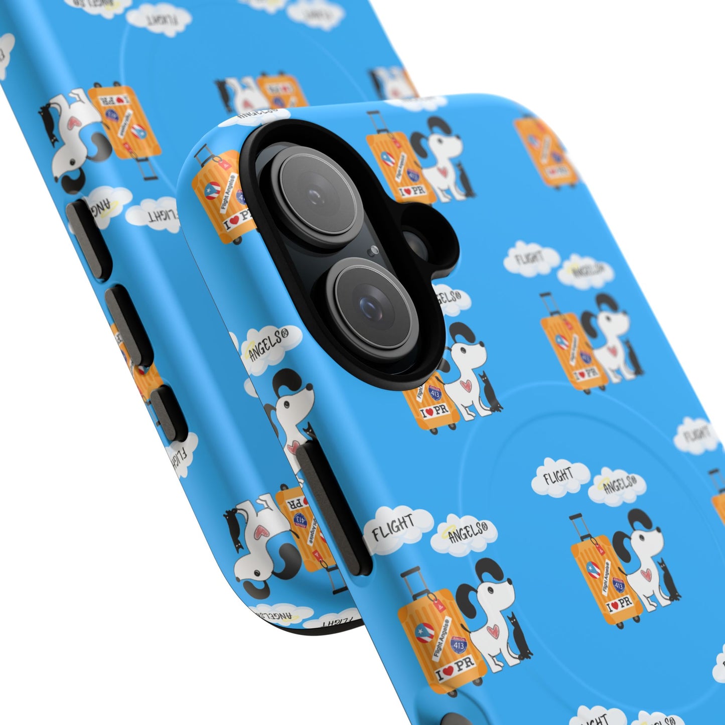 Cow & Cheese Magnetic Phone Case — Cute Blue Patterned Tough Case