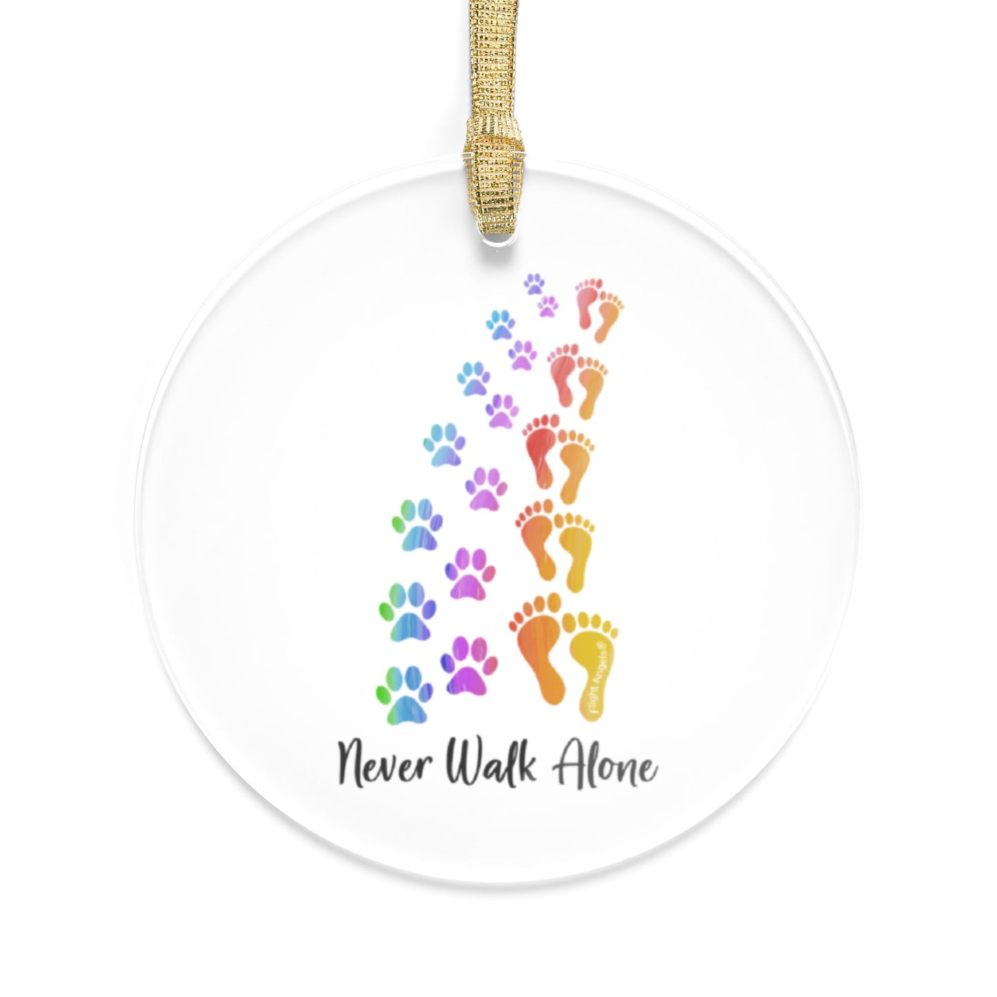 Never Walk Alone Clear Acrylic Ornament