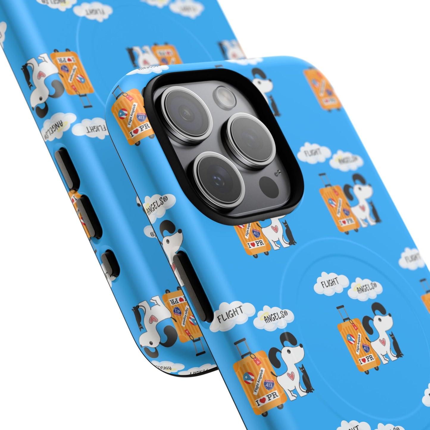 Cow & Cheese Magnetic Phone Case — Cute Blue Patterned Tough Case