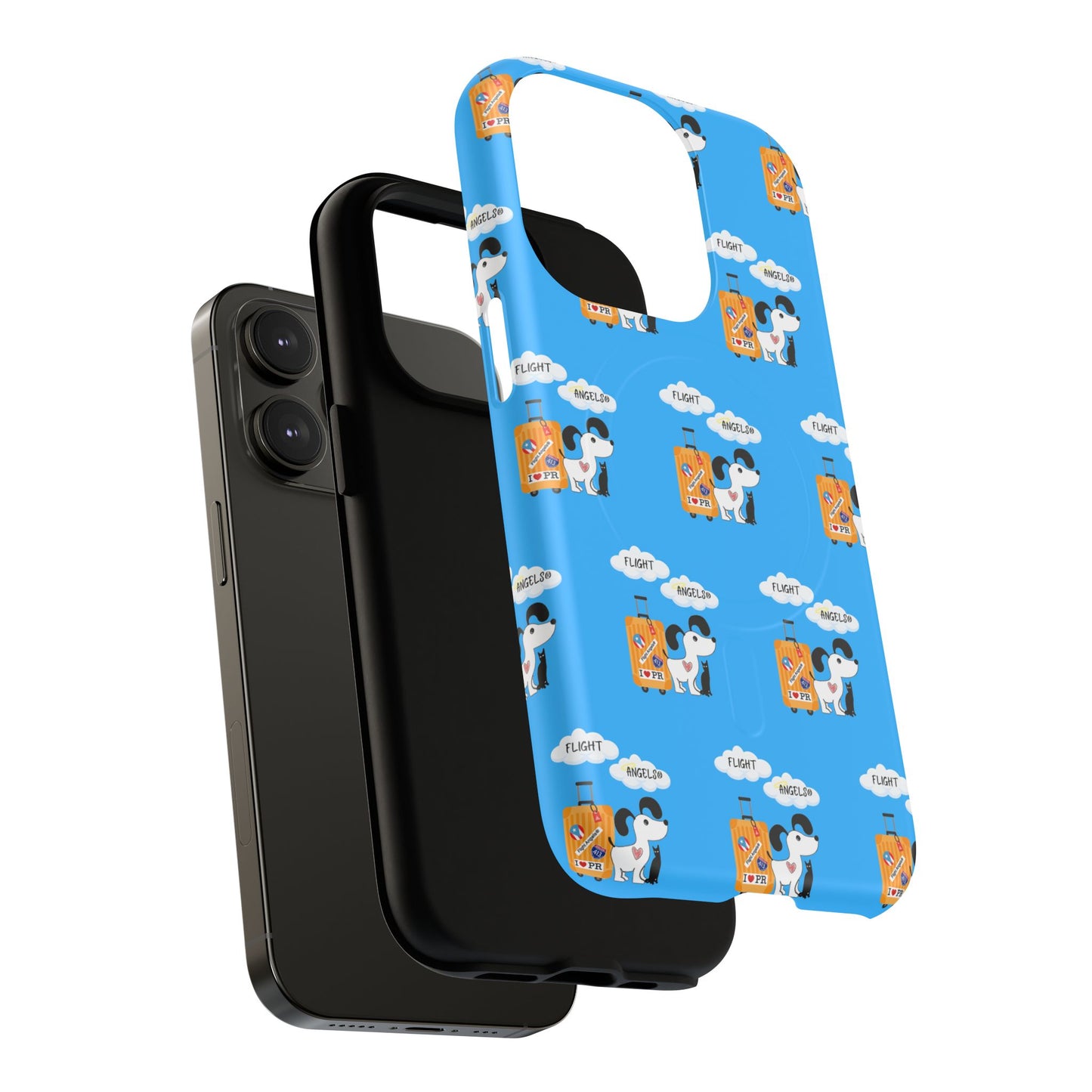 Cow & Cheese Magnetic Phone Case — Cute Blue Patterned Tough Case