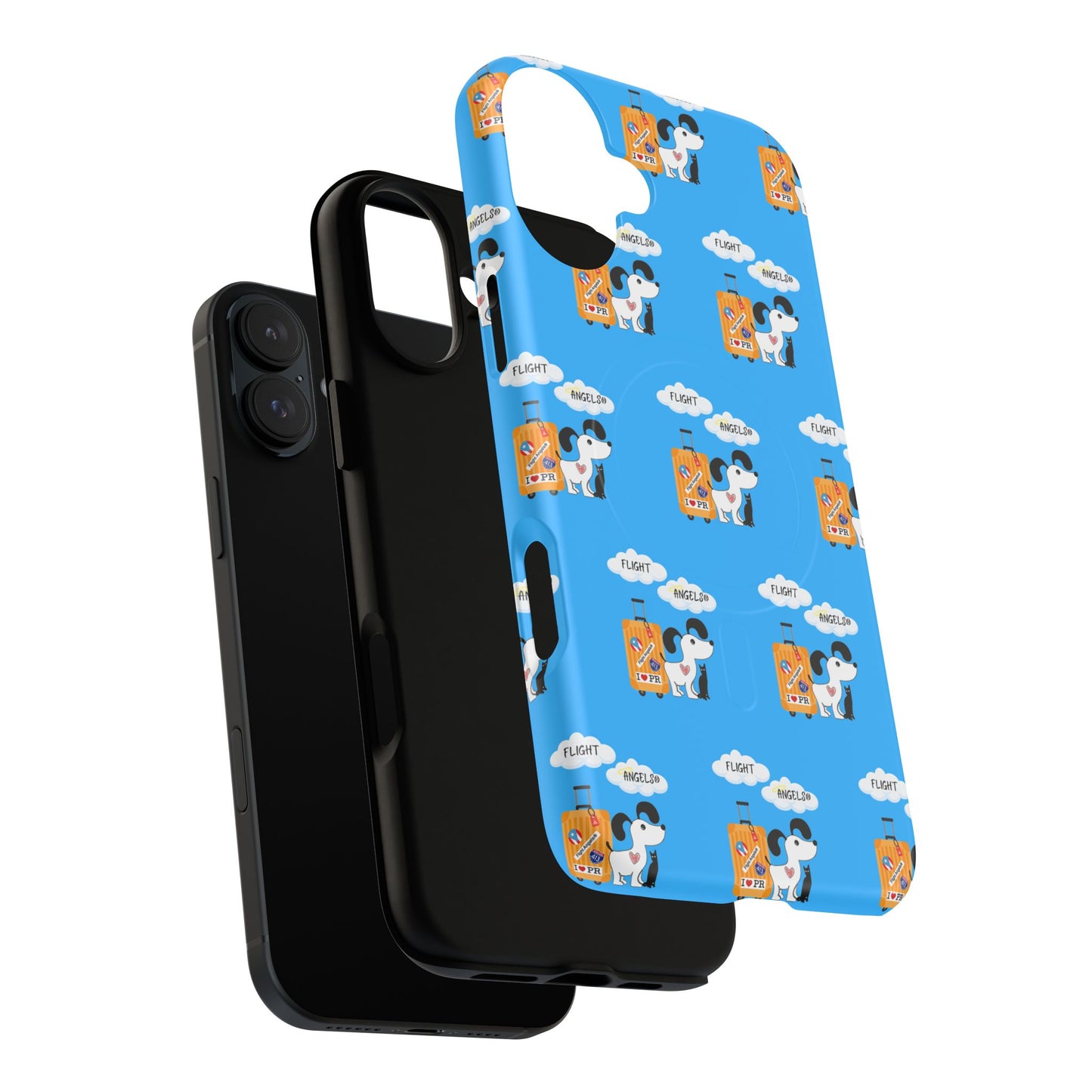 Cow & Cheese Magnetic Phone Case — Cute Blue Patterned Tough Case