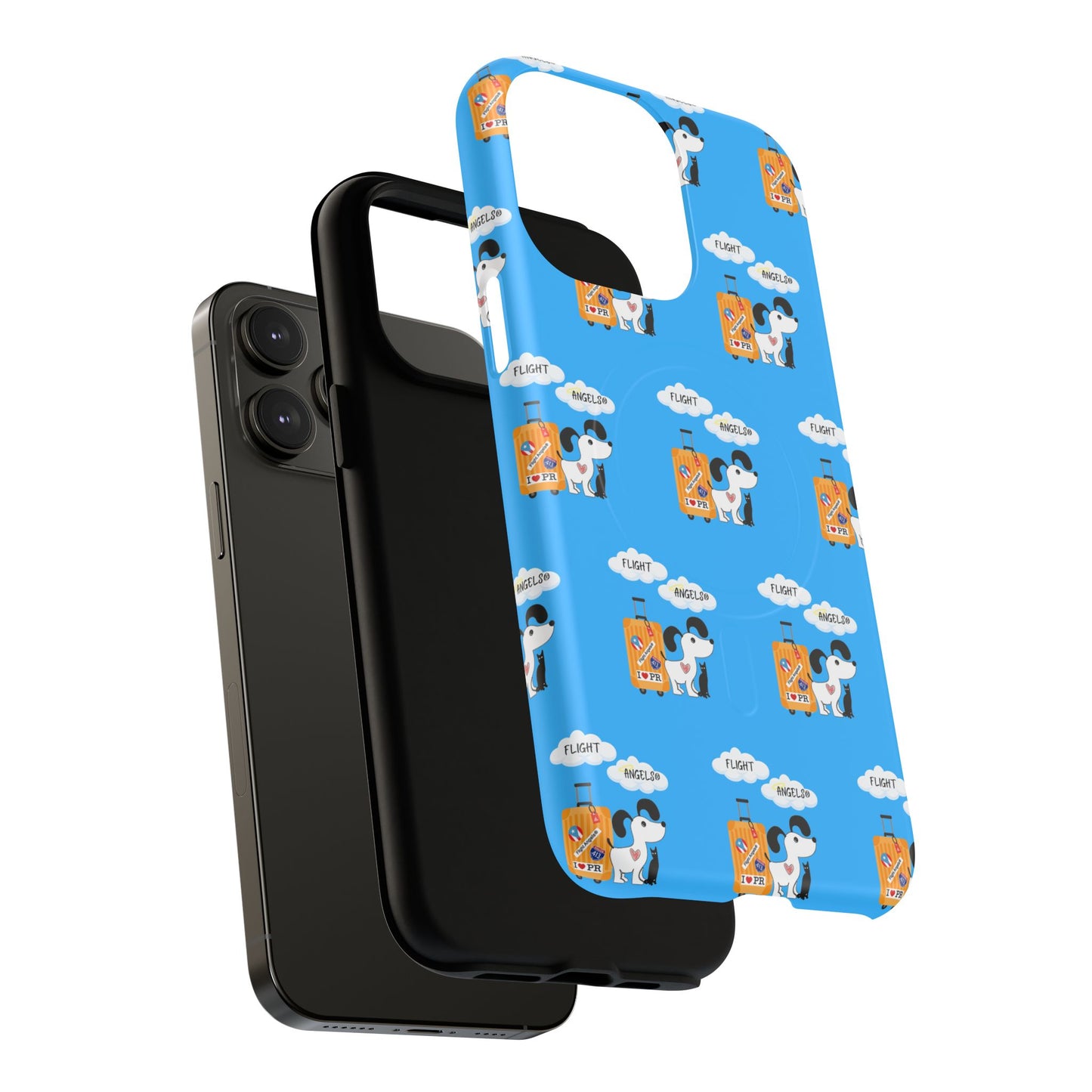 Cow & Cheese Magnetic Phone Case — Cute Blue Patterned Tough Case