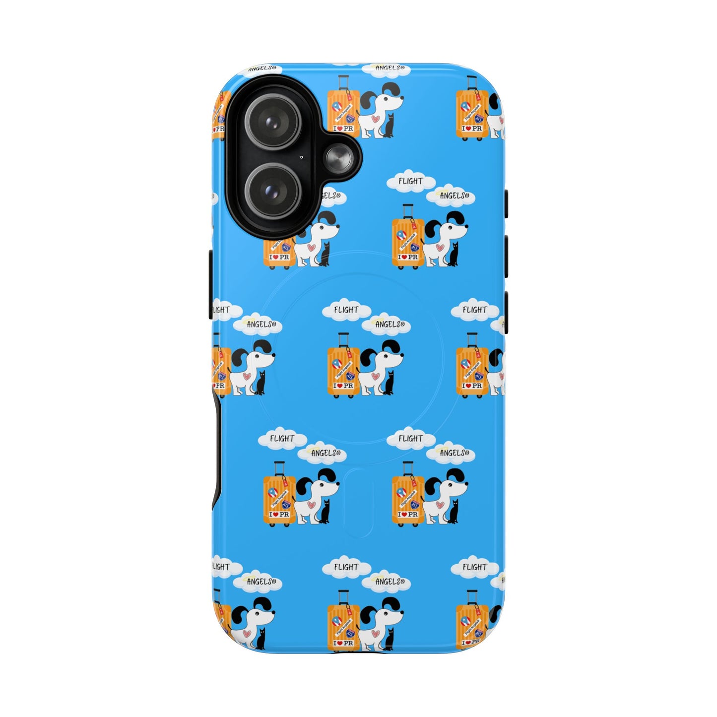 Cow & Cheese Magnetic Phone Case — Cute Blue Patterned Tough Case
