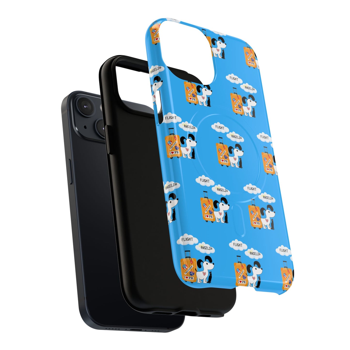 Cow & Cheese Magnetic Phone Case — Cute Blue Patterned Tough Case