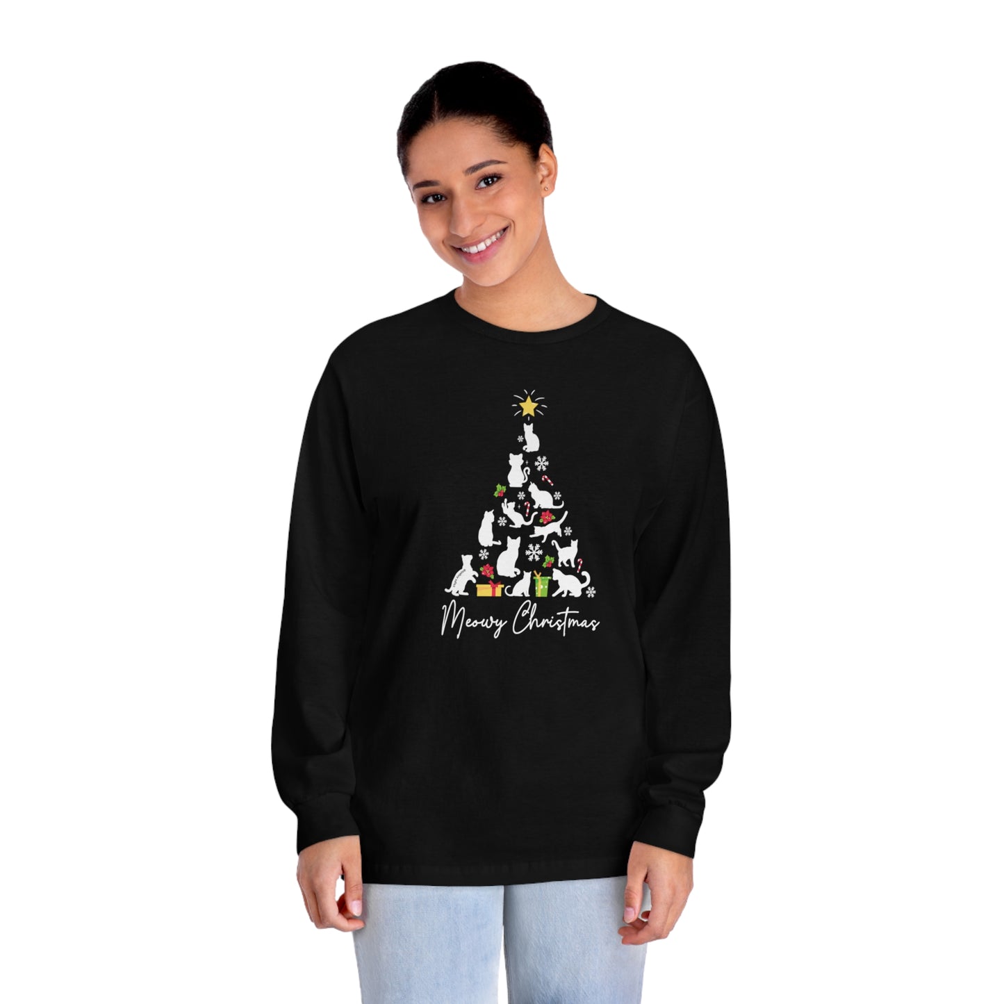 Meowy Christmas Unisex Long Sleeve Tee