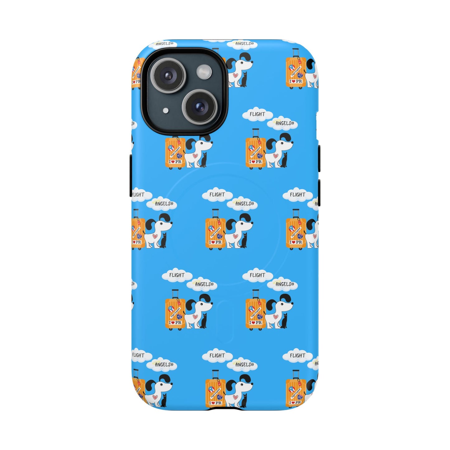 Cow & Cheese Magnetic Phone Case — Cute Blue Patterned Tough Case