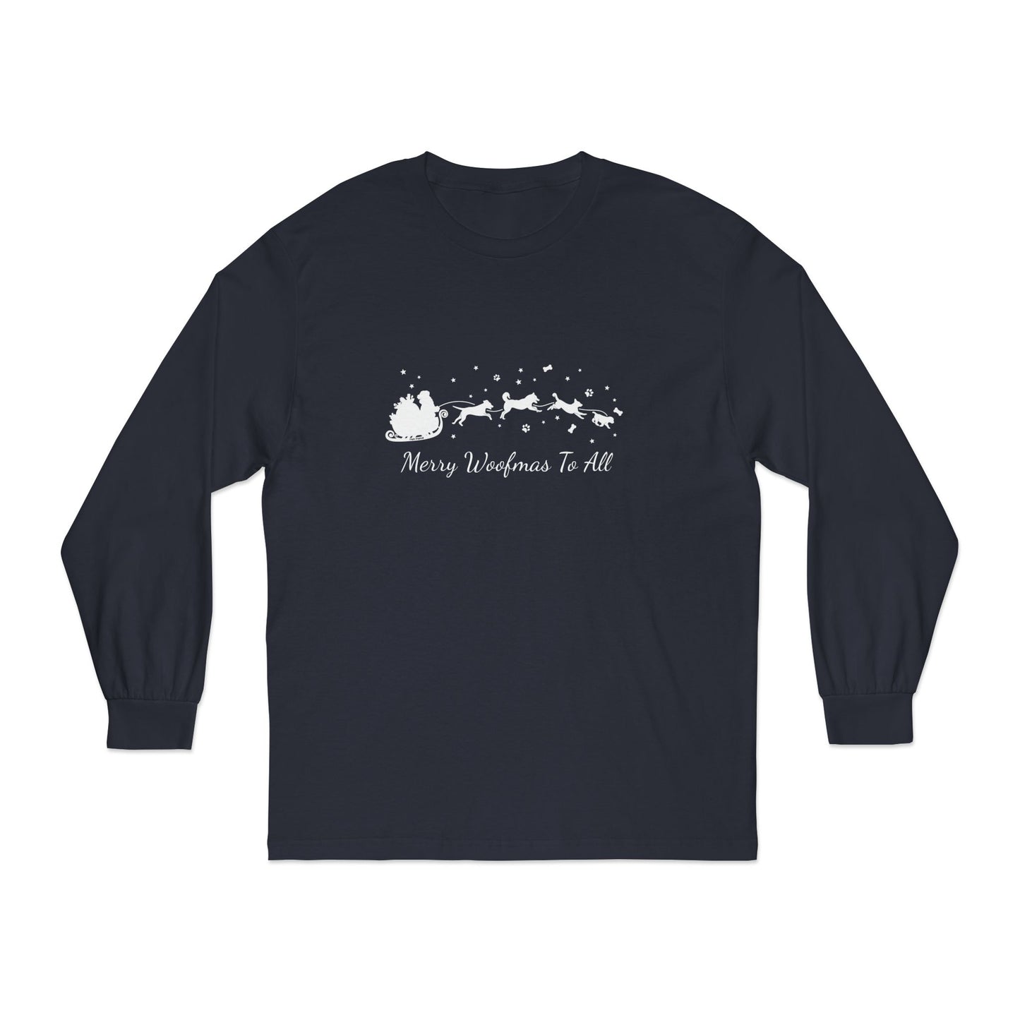 Christmas Dog Sleigh Unisex Long Sleeve Tee