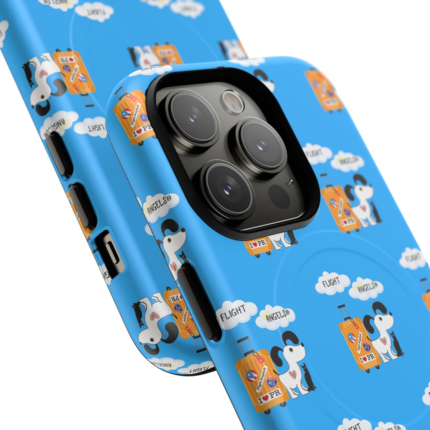 Cow & Cheese Magnetic Phone Case — Cute Blue Patterned Tough Case