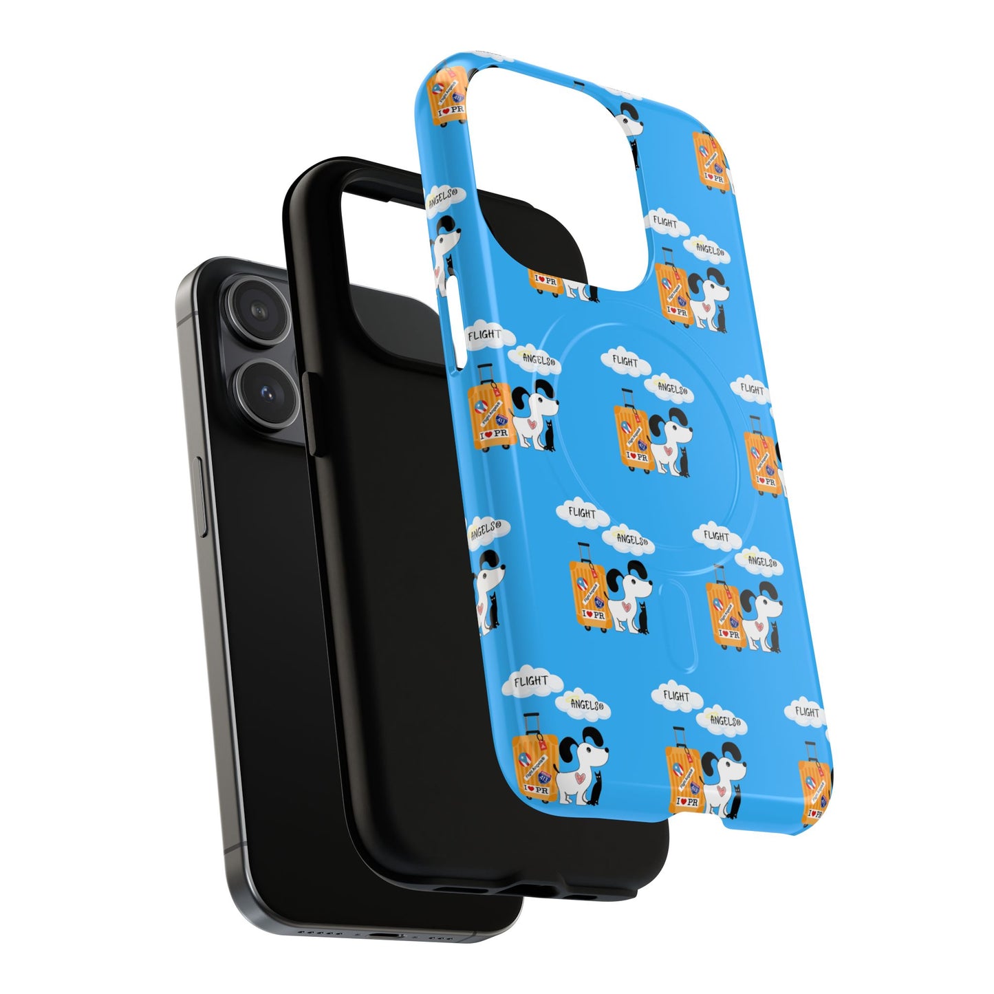 Cow & Cheese Magnetic Phone Case — Cute Blue Patterned Tough Case