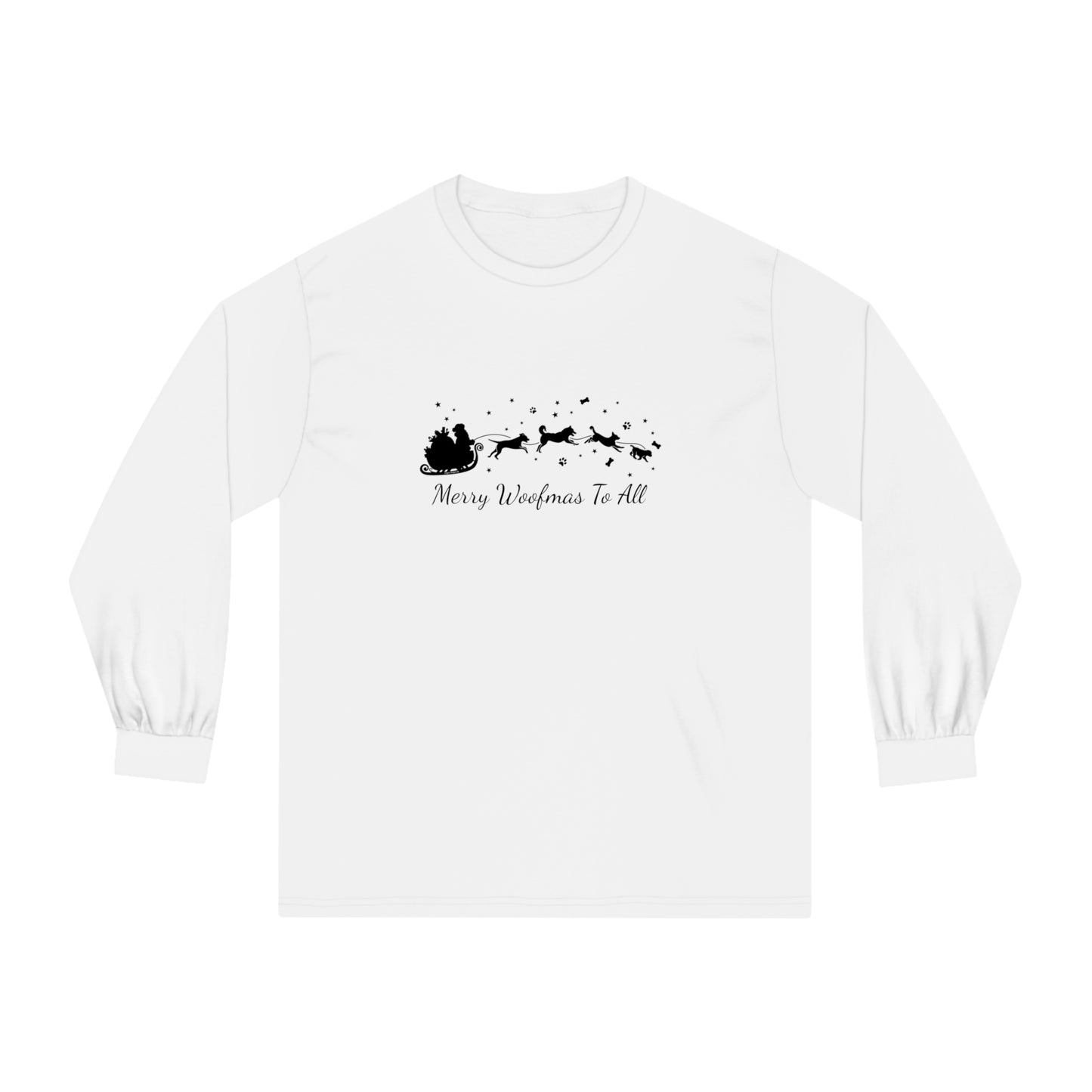Christmas Dog Sleigh Unisex Long Sleeve Tee