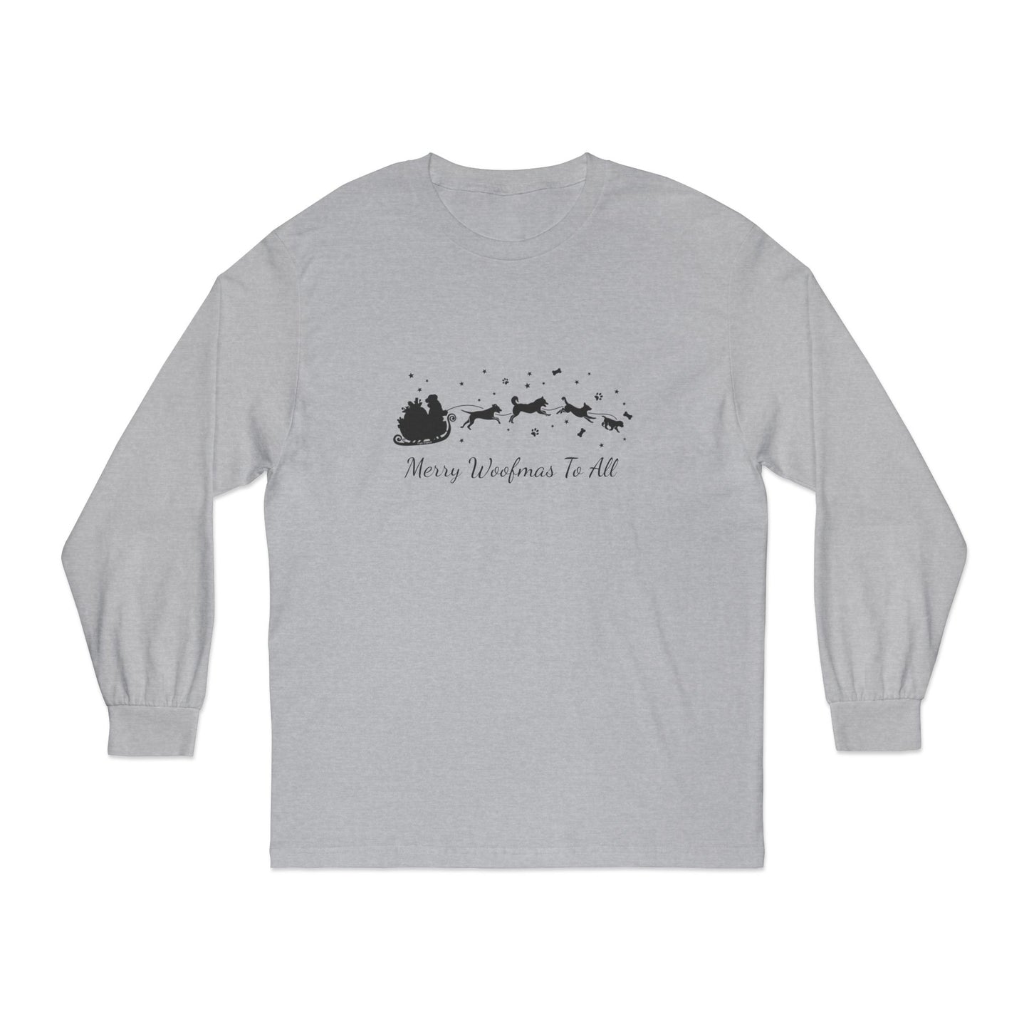 Christmas Dog Sleigh Unisex Long Sleeve Tee