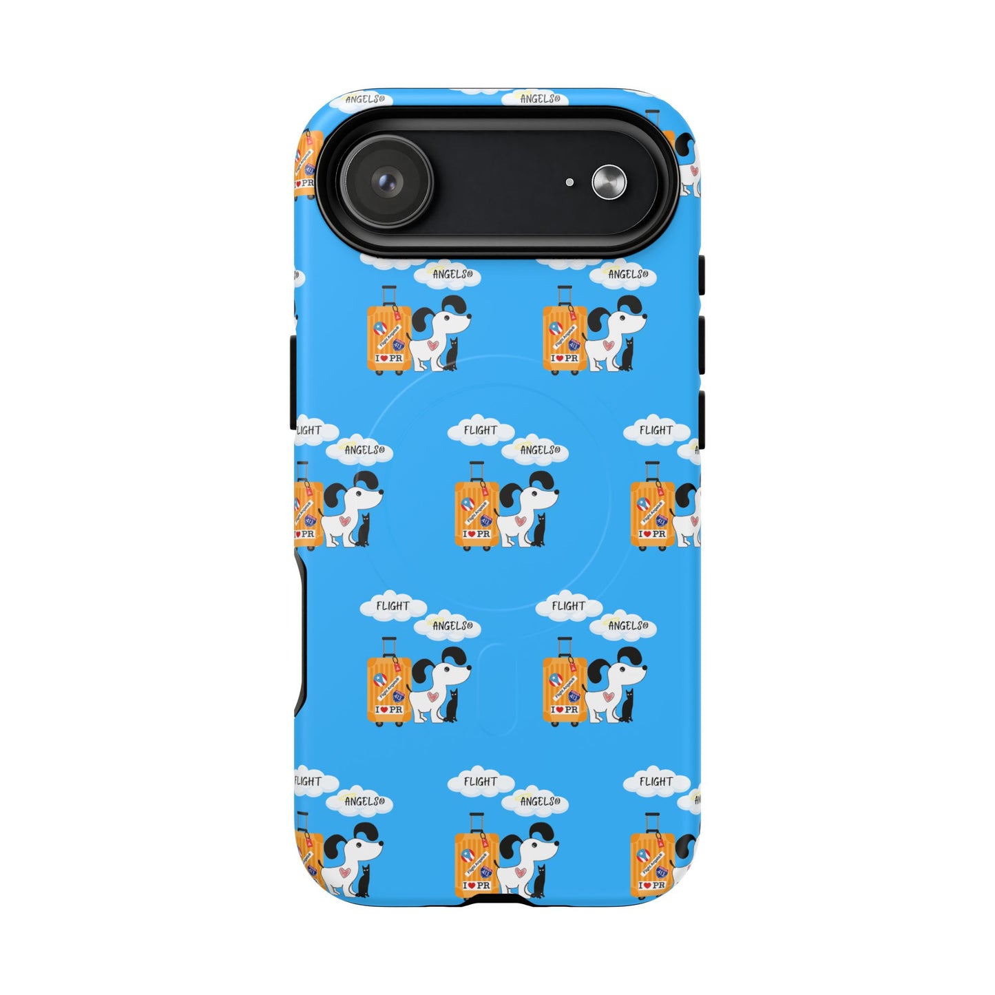 Cow & Cheese Magnetic Phone Case — Cute Blue Patterned Tough Case
