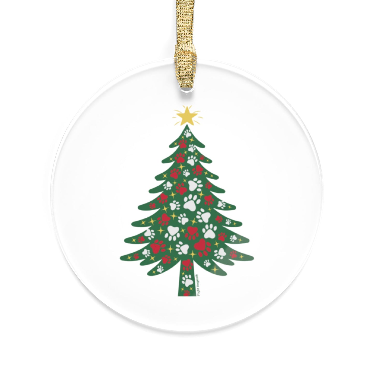 Paw Christmas Tree Clear Acrylic Ornament