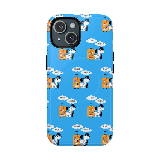 Cow & Cheese Magnetic Phone Case — Cute Blue Patterned Tough Case