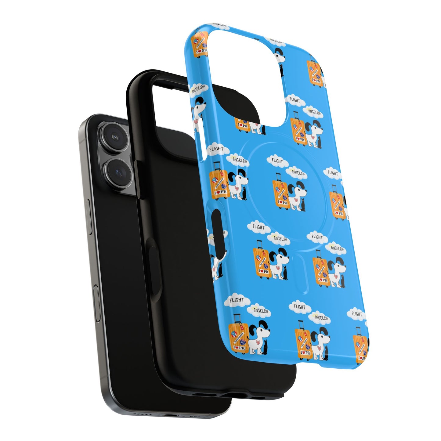 Cow & Cheese Magnetic Phone Case — Cute Blue Patterned Tough Case