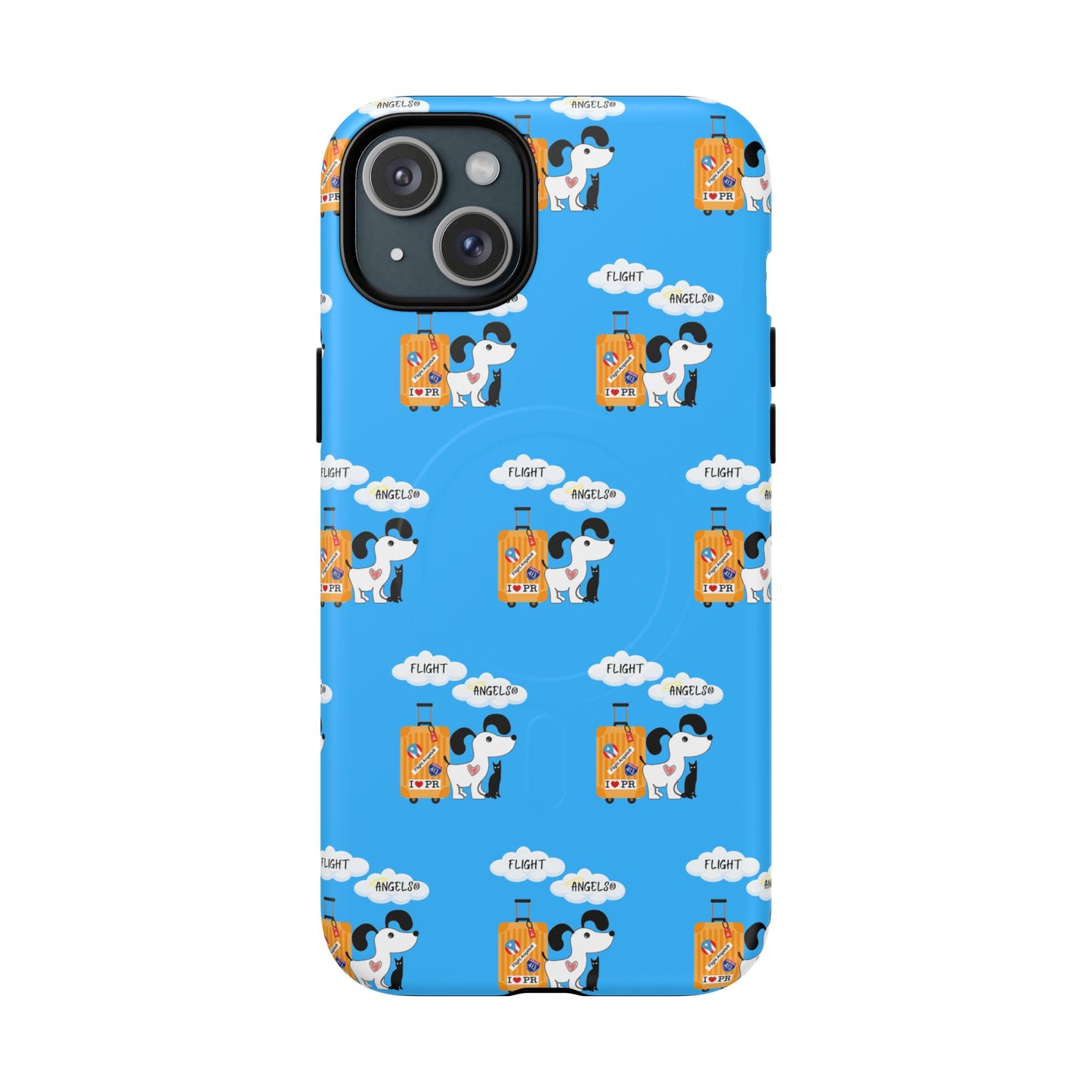Cow & Cheese Magnetic Phone Case — Cute Blue Patterned Tough Case