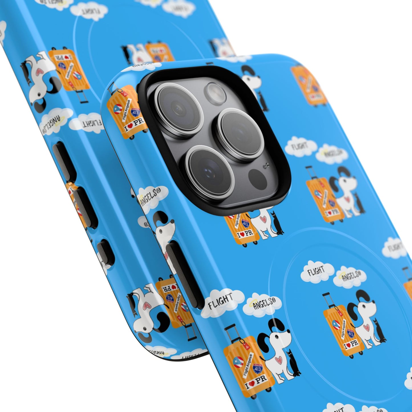 Cow & Cheese Magnetic Phone Case — Cute Blue Patterned Tough Case