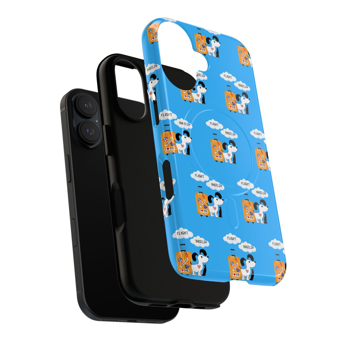 Cow & Cheese Magnetic Phone Case — Cute Blue Patterned Tough Case