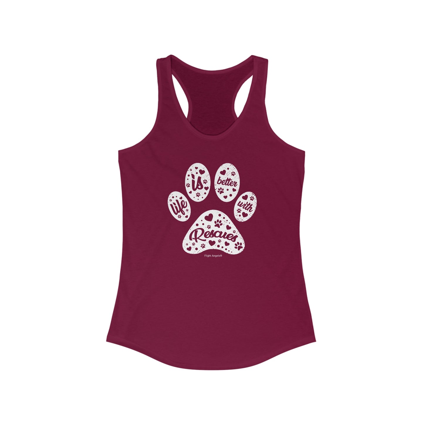 Life is Better with Rescues Women's Racerback Tank