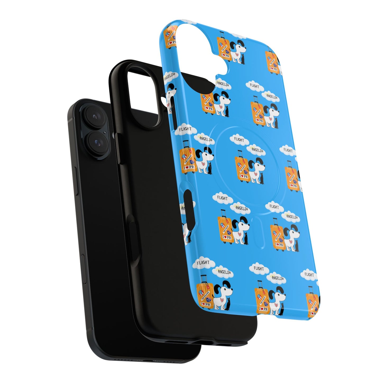 Cow & Cheese Magnetic Phone Case — Cute Blue Patterned Tough Case