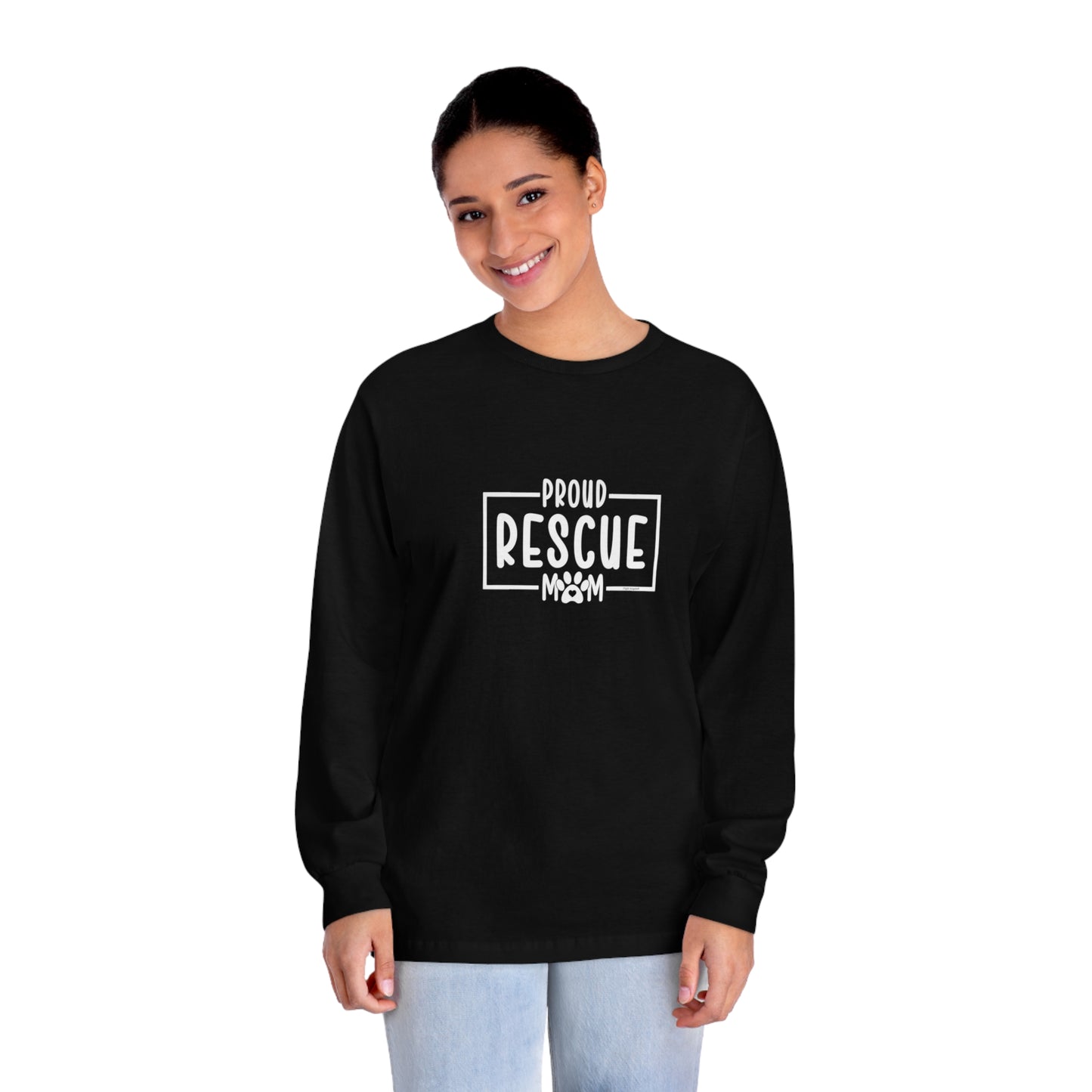 Proud Rescue Mom Unisex Long Sleeve Tee