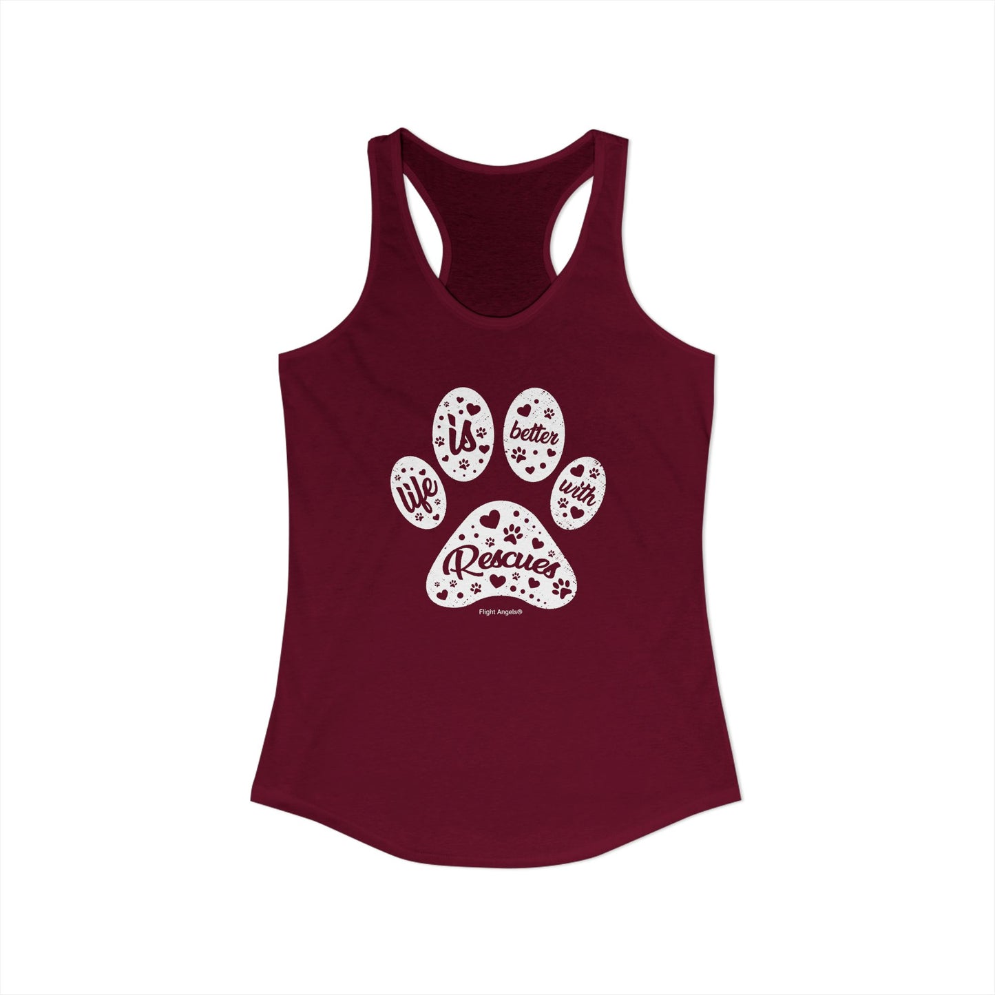 Life is Better with Rescues Women's Racerback Tank