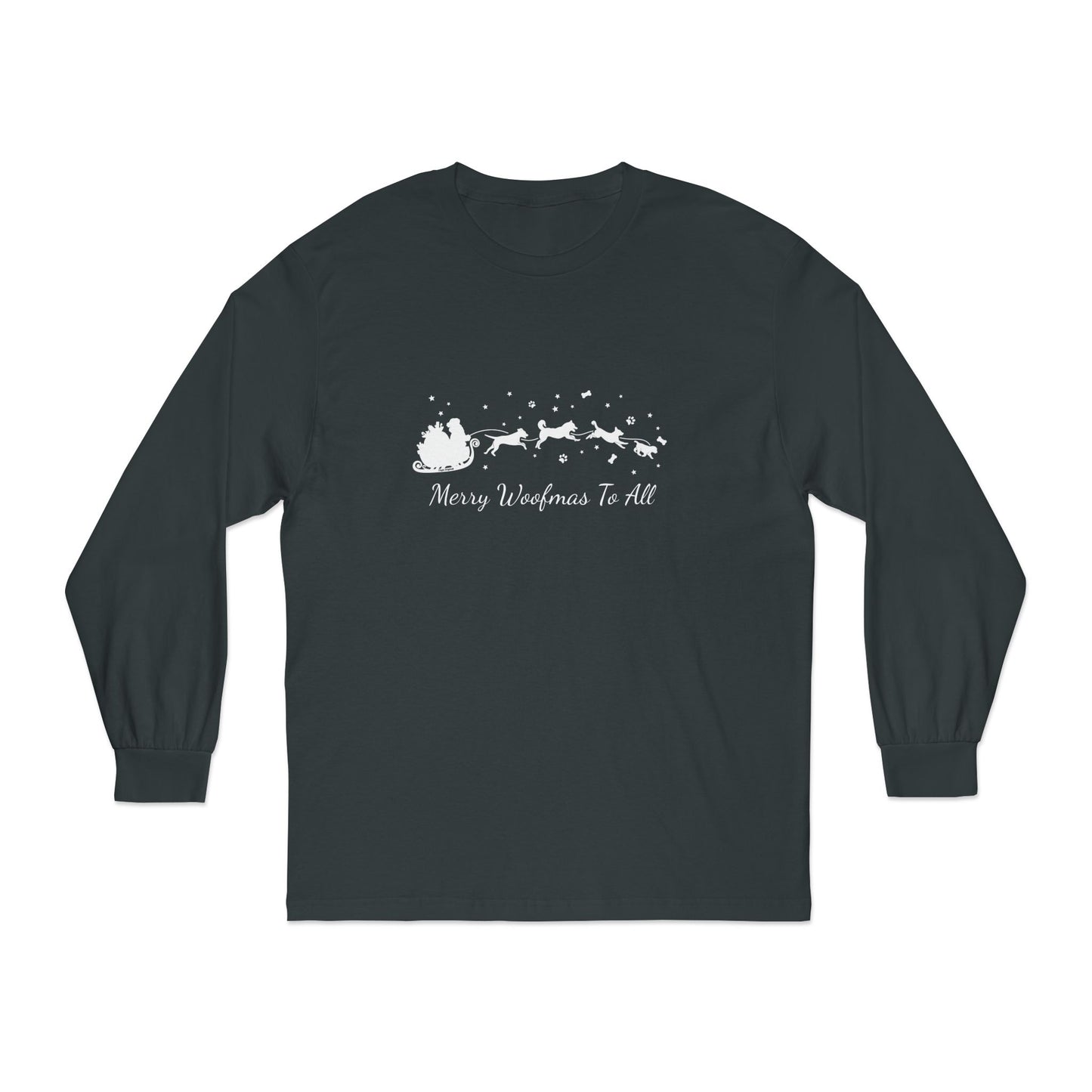 Christmas Dog Sleigh Unisex Long Sleeve Tee