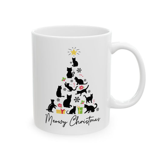 Meowy Christmas Ceramic Mug 11oz