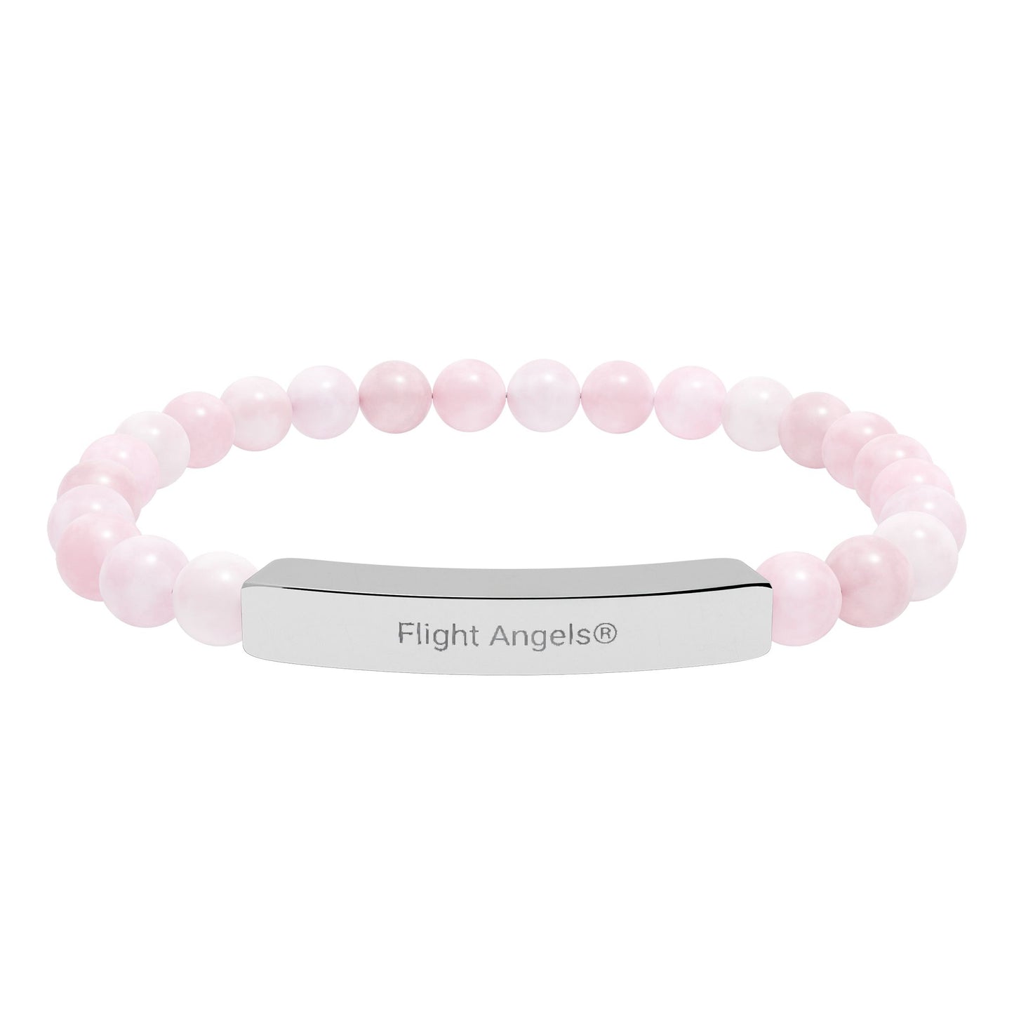 Engravable Natural Stone Bead Bracelet — Personalized Bar Stretch Bracelet