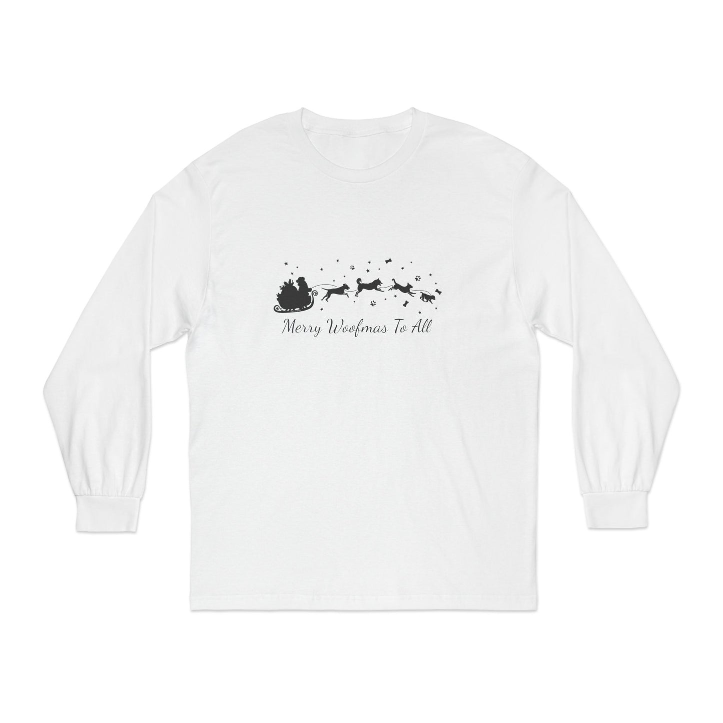 Christmas Dog Sleigh Unisex Long Sleeve Tee