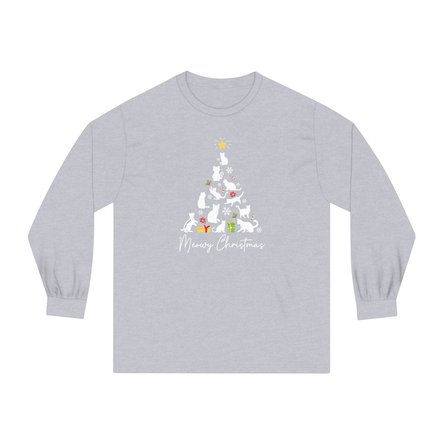 Meowy Christmas Unisex Long Sleeve Tee